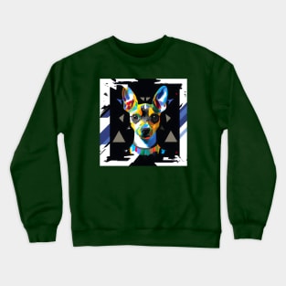 Rat Terrier Puppy Geometric Artwork Crewneck Sweatshirt